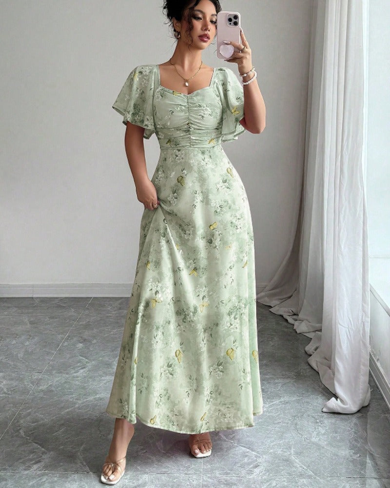 ELISE | Flutter Sleeve Maxi Jurk
