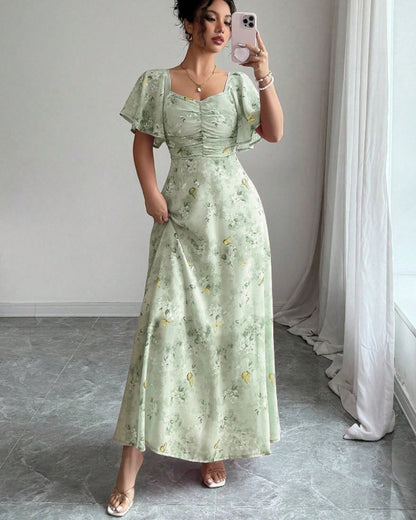 ELISE | Flutter Sleeve Maxi Jurk