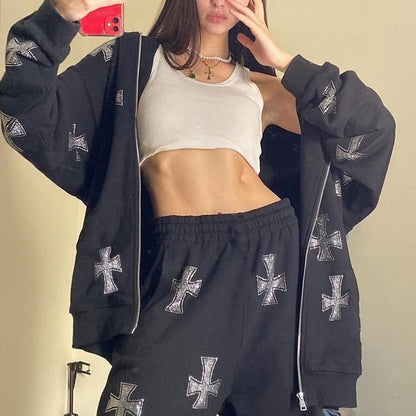 EMMA | Chique Hoodieset met ritssluiting