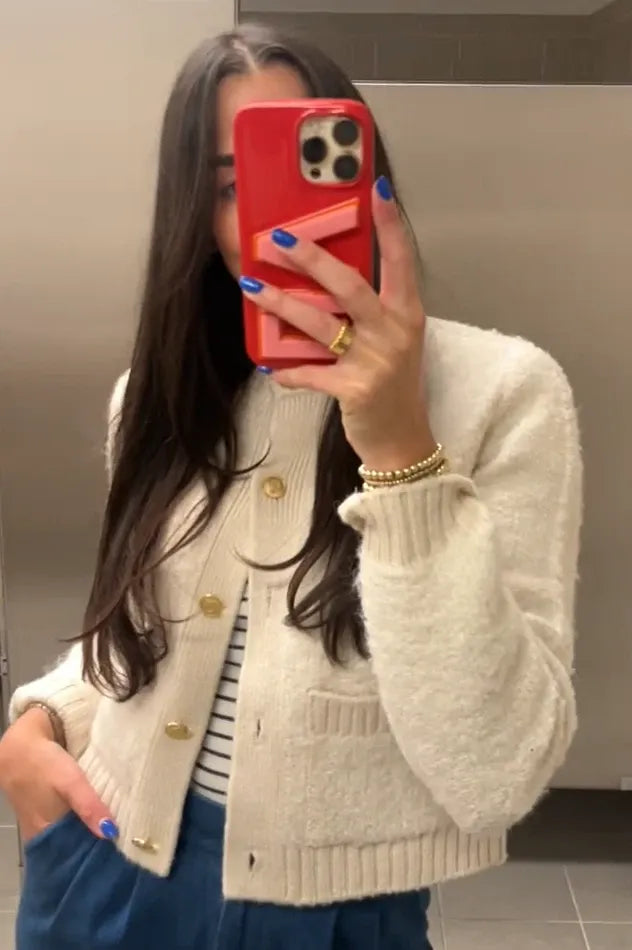 AGNES | Elegante Bouclé Gebreide Vest