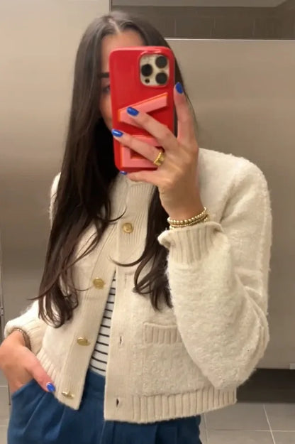 AGNES | Elegante Bouclé Gebreide Vest