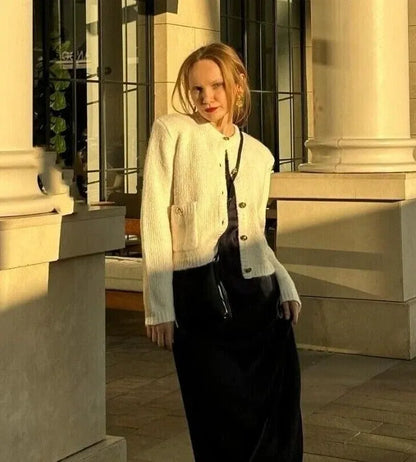 AGNES | Elegante Bouclé Gebreide Vest