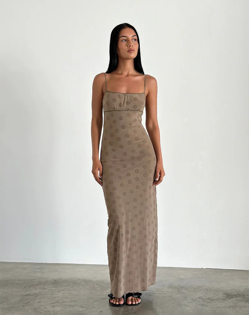 KAIA | Retro Polka Maxi-jurk