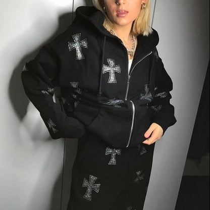 EMMA | Chique Hoodieset met ritssluiting