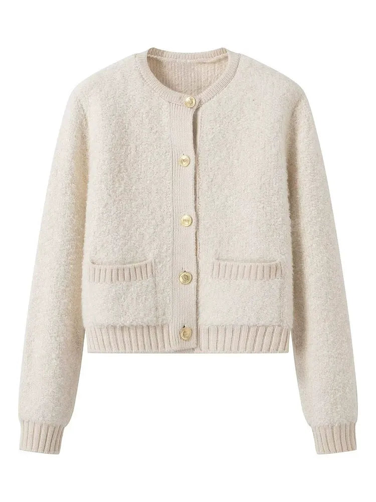 AGNES | Elegante Bouclé Gebreide Vest