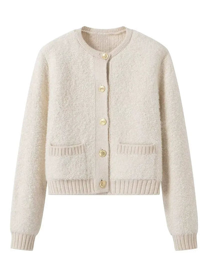 AGNES | Elegante Bouclé Gebreide Vest