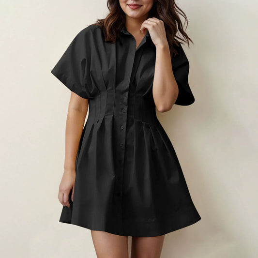 VANA | Blouse Jurk Met Korte Mouwen