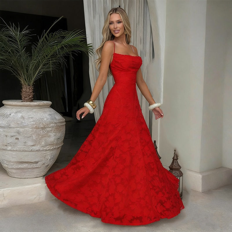 SOFIA | Elegante Maxi Jurk - Rood
