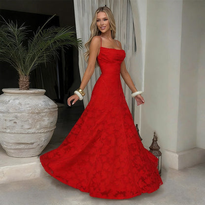 SOFIA | Elegante Maxi Jurk - Rood