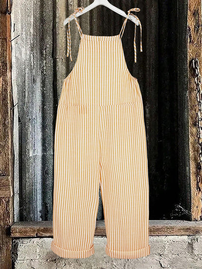 VIVIANA | Gestreepte Elegante Jumpsuit met V-hals