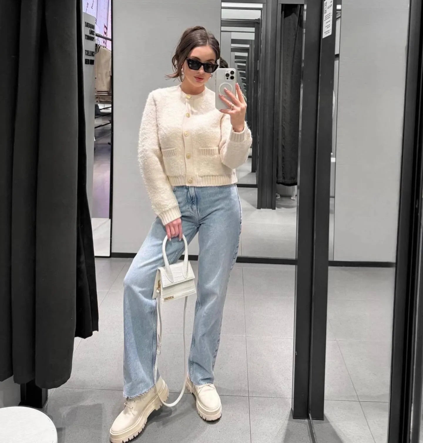 AGNES | Elegante Bouclé Gebreide Vest