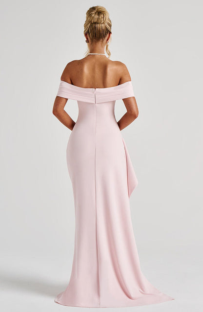 KIM | Off-Shoulder Satijnen Maxijurk