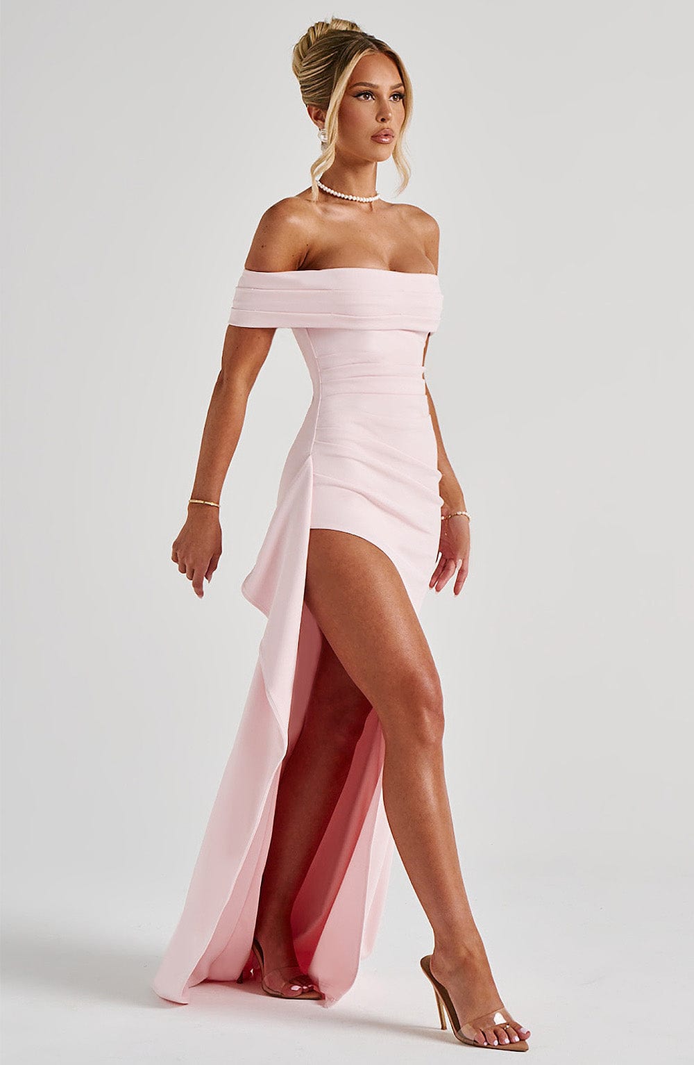 KIM | Off-Shoulder Satijnen Maxijurk
