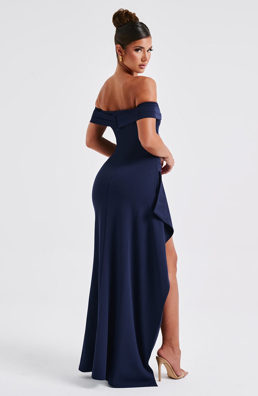 KIM | Off-Shoulder Satijnen Maxijurk