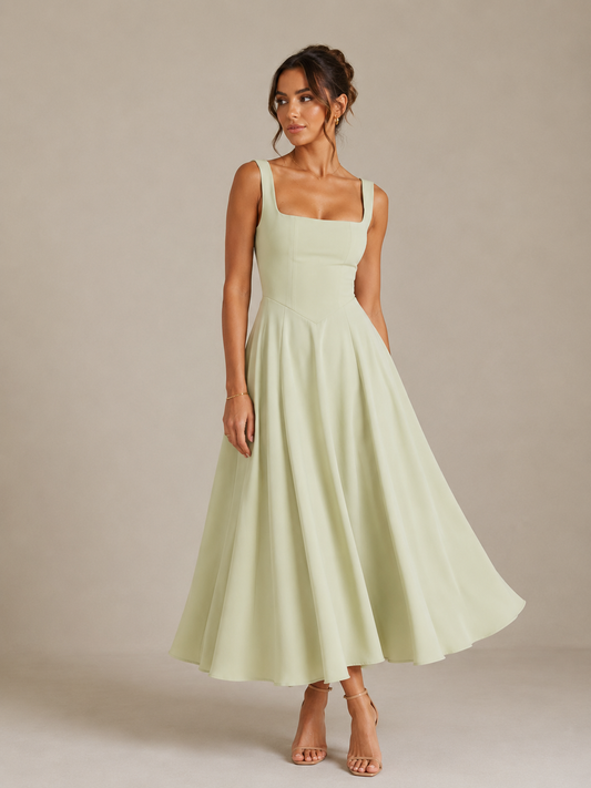 MELIS | Grace Midi Jurk - Salvia