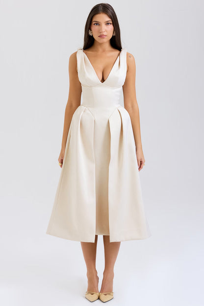 PAMMY | Satijnen Midi Jurk
