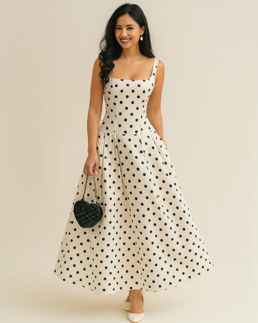 SARAH | Polkadot Midi Jurk
